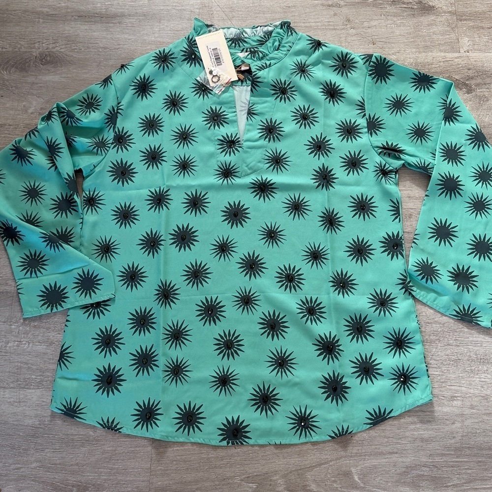 Sheridan French Liv Blouse – Peppermint Twinkle – NWT medium (org $320)